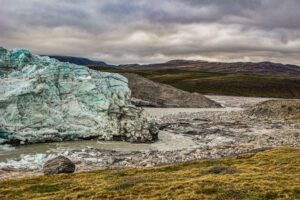 ACT_D1-5 River flowing around the chunk of the Greenland ice-cap edge