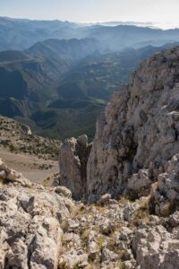 Pedraforca-5 steep scree descend from the mountain