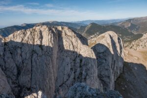 Pedraforca-7 limestone walls of Pedraforca viewed from another summit next to it