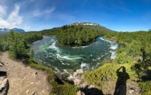 Wider river on Kungsleden in Sweden
