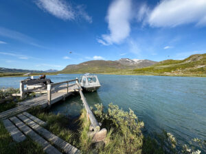 Boat on Alesjaure lake in Sweden