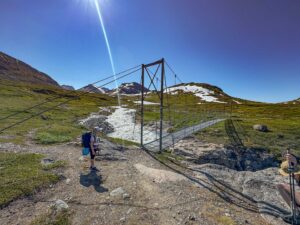 Bridge over the river on Kungsleden expedition