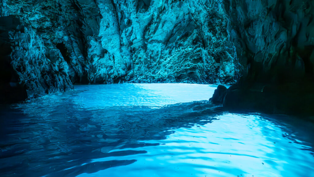 Blue sea cave on the croatian island