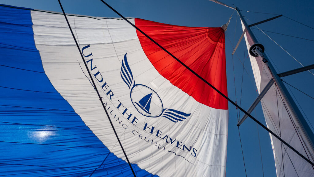 Genoa sail rolled up on the expedition Lipari 2026