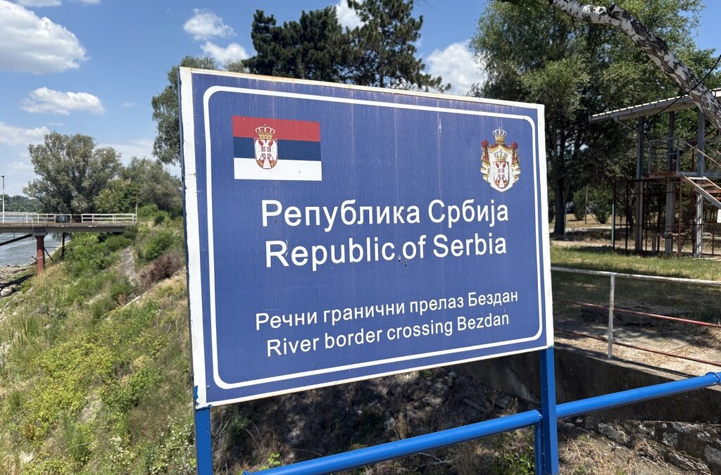 Serbian river border crossing in Bezdan