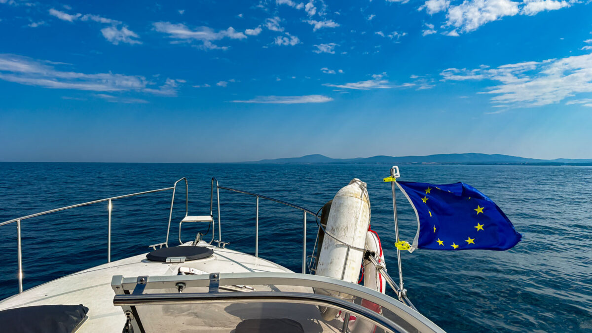 Cruising on the calms Black sea in Bulgaria
